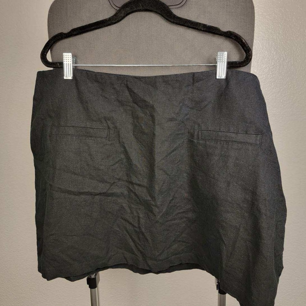 Elegant Black Women's Linen Blend Skirt‎